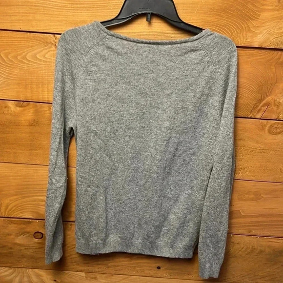 Jeff Womens sweater stars 3 gray 90% wool 10% cashmere warm winter soft sequins - Picture 8 of 8